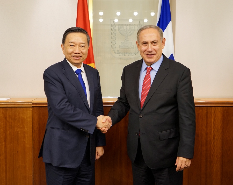 Bộ trưởng Tô Lâm chào xã giao Thủ tướng Israel Benjamin Netanyahu