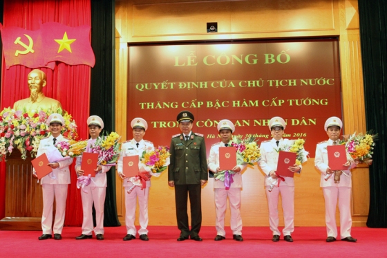 Công bố quyết định của Chủ tịch nước thăng cấp bậc hàm cấp Tướng trong Công an nhân dân