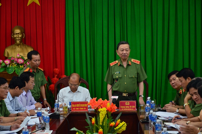 Bộ trưởng Tô Lâm làm việc tại Công an tỉnh Bình Thuận về đảm bảo an ninh, trật tự
