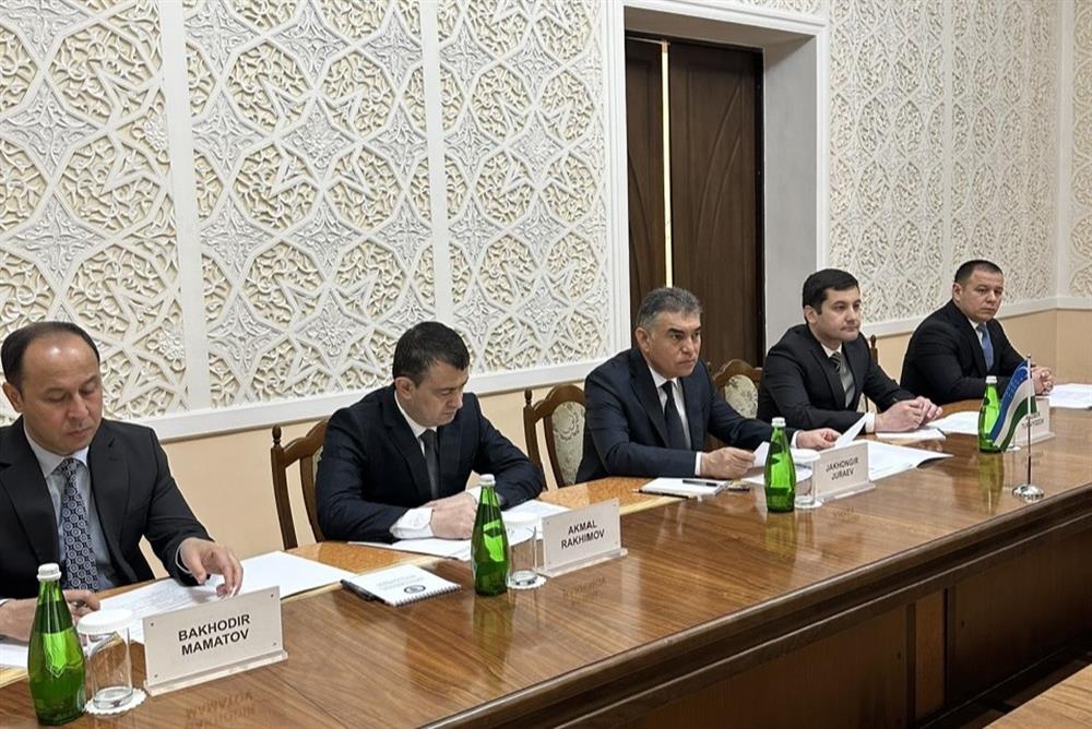 Phó Giám đốc Cơ quan An ninh quốc gia Uzbekistan Juraev Jakhongir phát biểu tại buổi tiếp.