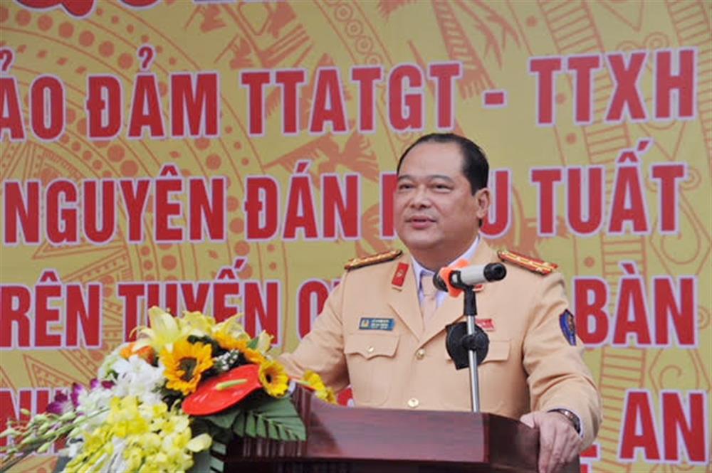 Đại tá Lê Xuân Đức, Phó Cục trưởng Cục CSGT phát biểu tại Lễ ra quân.
