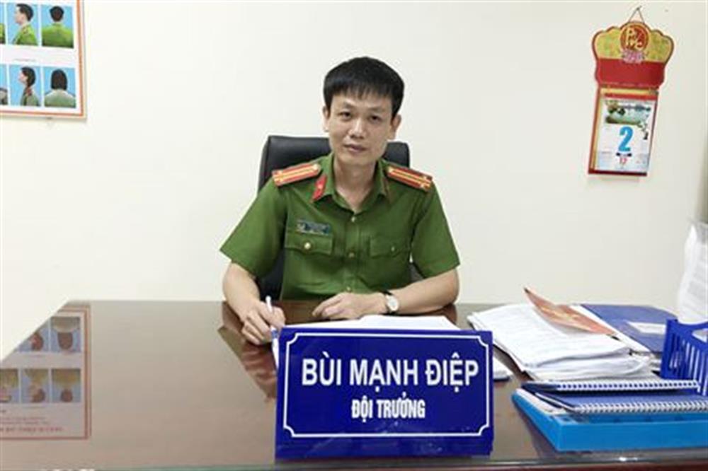 Trung tá Bùi Mạnh Điệp, Đội trưởng Đội quản giáo II, Trại tạm giam số 1, Công an TP Hà Nội.