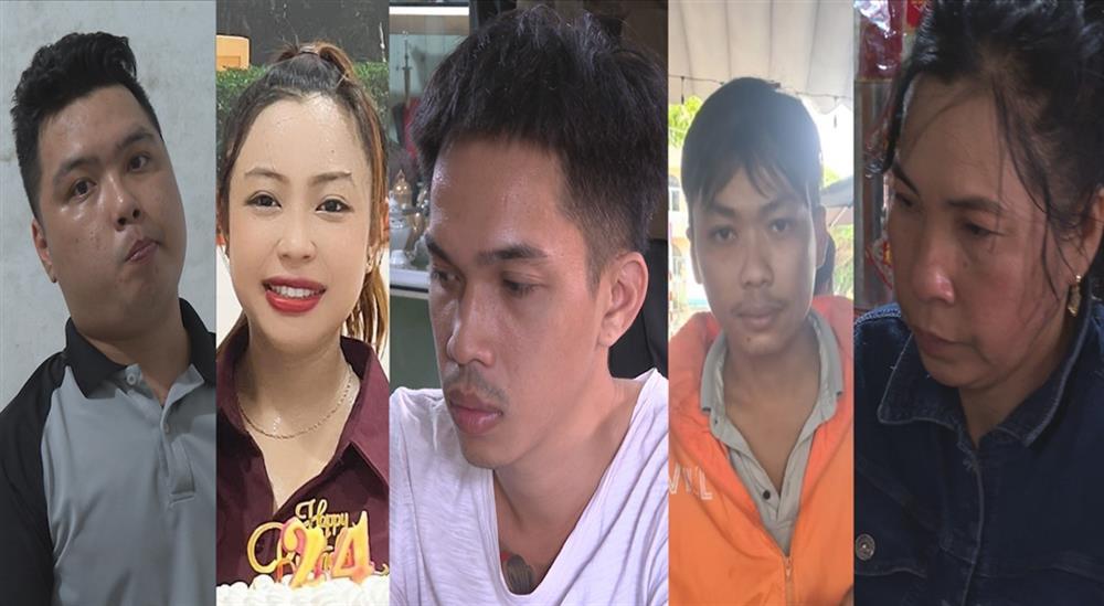Các đối tượng Nguyễn Hồng Hận, Lê Huyền Trân, Huỳnh Thanh Toàn, Nguyễn Khánh Duy, Trần Thị Kiều (từ trái qua phải).
