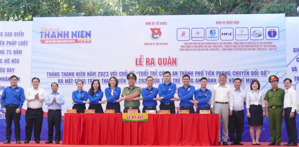 Đoàn Thanh niên CATP Hồ Chí Minh ký kết liên tịch với các đơn vị ngoài lực lượng.