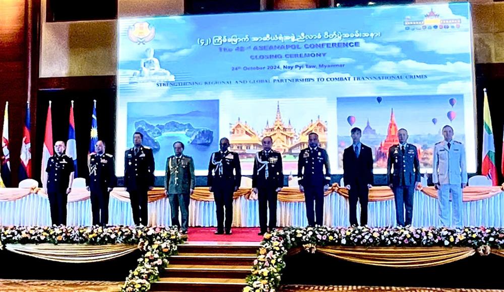 Đại biểu đại diện Cảnh sát các nước dự ASEAN lần thứ 42 tại Nay Pyi Taw, Myanmar.