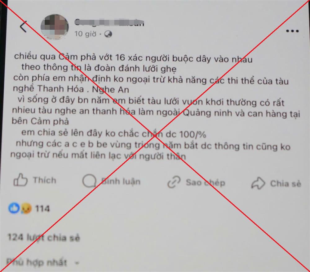 Nội dung đăng tải sai sự thật trên trang cá nhân facebook của bà Đ.T.H.