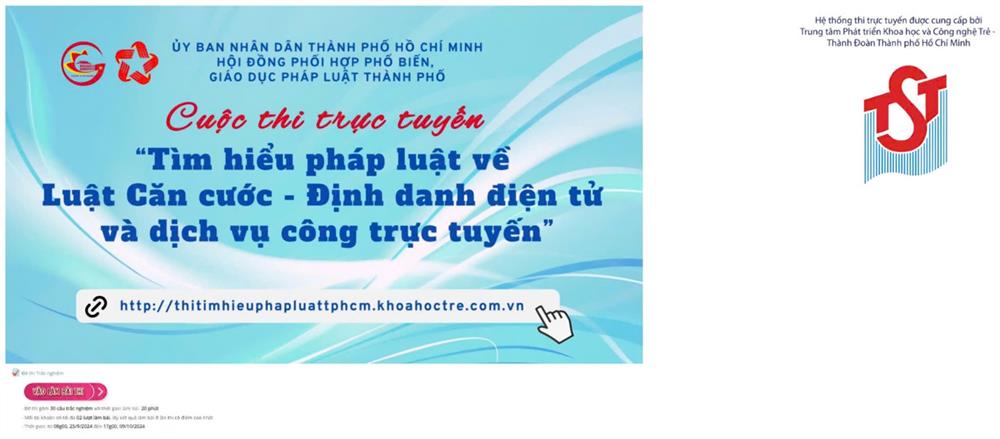 Giao diện trang web dự thi.