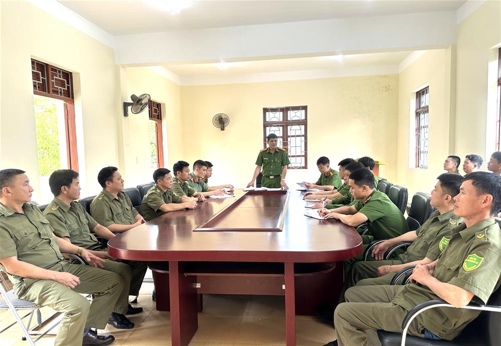 Công an thị trấn Mường Giàng tổ chức giao ban định kỳ với lực lượng bảo vệ ANTT ở cơ sở 