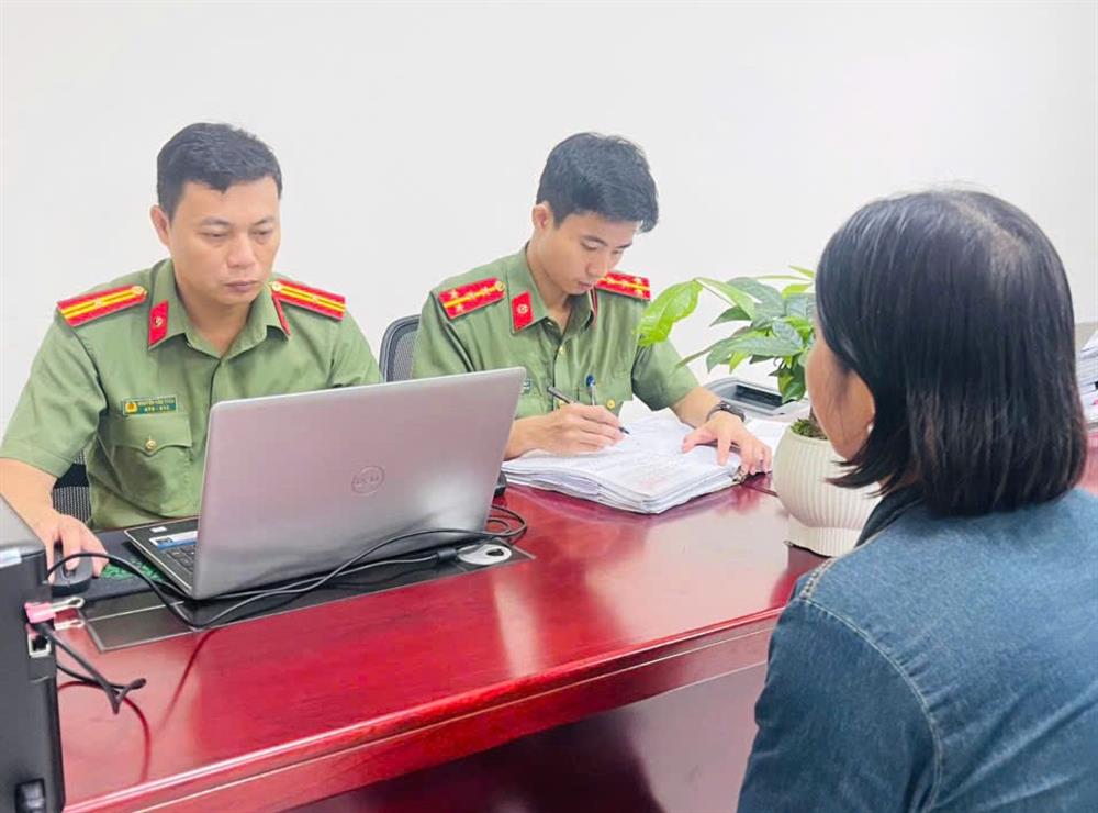 Cơ quan Công an làm việc với đối tượng.
