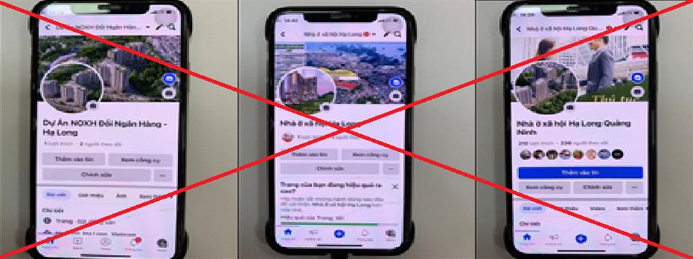 Thông tin một số trang fanpage facebook đăng tải thông tin sai sự thật về dự án nhà ở xã hội.