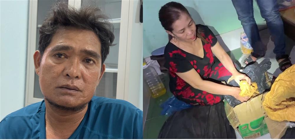 Đối tượng Trần Văn Quang và Lê Thị Tranh cùng tang vật.