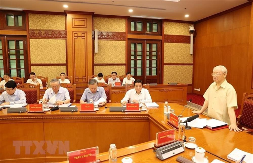 Tổng Bí thư Nguyễn Phú Trọng chủ trì phiên họp. (Ảnh: Phương Hoa/TTXVN)