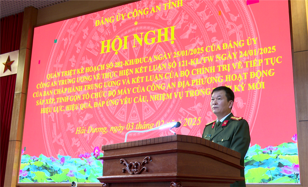Đại tá Bùi Quang Bình phát biểu chỉ đạo tại Hội nghị.