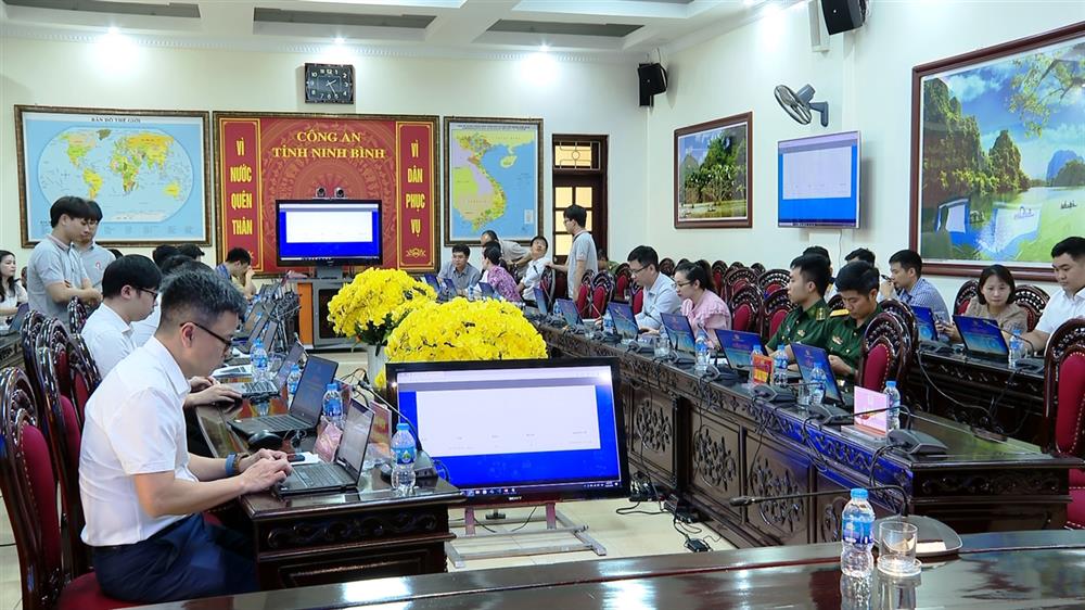 Công an tỉnh Ninh Bình diễn tập thực chiến đảm bảo an toàn thông tin mạng.