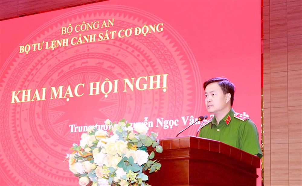 Trung tướng Nguyễn Ngọc Vân phát biểu tại Hội nghị.
