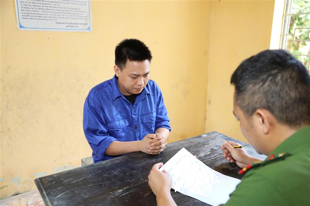 Các đối tượng tại cơ quan Công an.