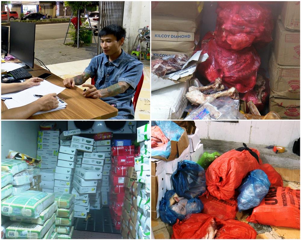 Đối tượng Đặng Văn Hưng và tang vật vụ việc.