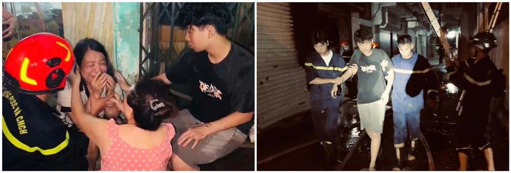 lực lượng tham gia chữa cháy đã cứu thoát cả 5 người mắc kẹt.