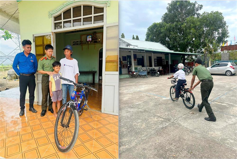 Trao tặng xe đạp cho 02 em học sinh có hoàn cảnh khó khăn.