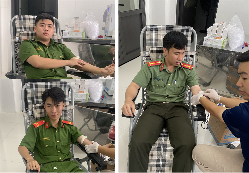 03 đồng chí hiến máu cứu người.