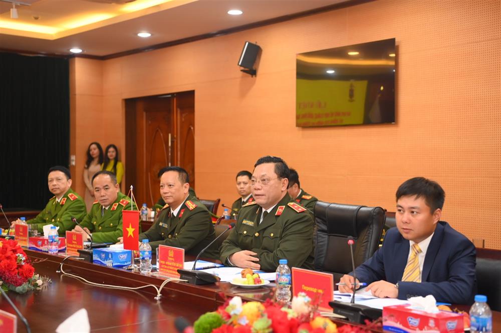 Trung tướng Nguyễn Hải Trung, Giám đốc Công an Thành phố Hà Nội phát biểu tại buổi Hội đàm.