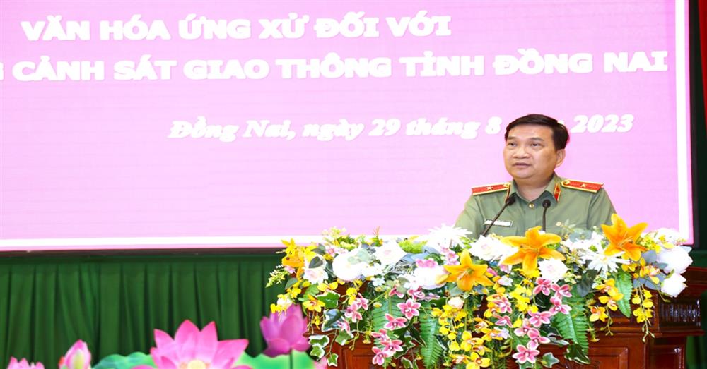Thiếu tướng Nguyễn Sỹ Quang, Giám đốc Công an tỉnh Đồng Nai phát biểu tại buổi tọa đàm.