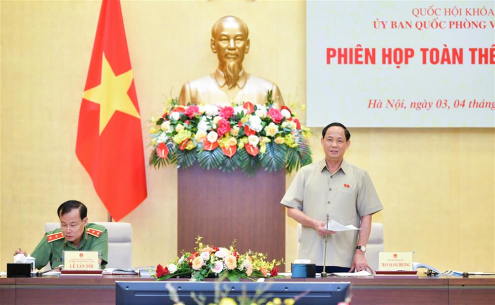 Phó Chủ tịch Quốc hội Trần Quang Phương phát biểu chỉ đạo tại phiên họp.