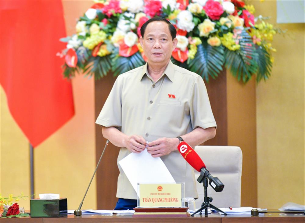 Phó Chủ tịch Quốc hội Trần Quang Phương phát biểu chỉ đạo tại phiên họp.