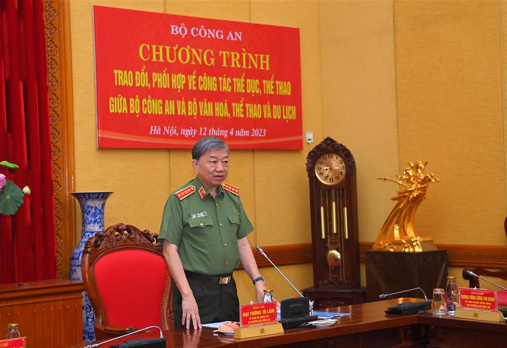 Bộ trưởng Tô Lâm phát biểu tại buổi làm việc.