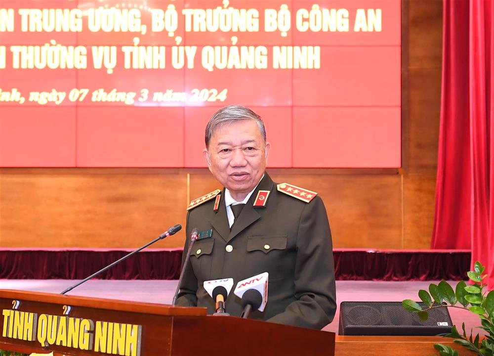 Bộ trưởng Tô Lâm phát biểu tại buổi làm việc.