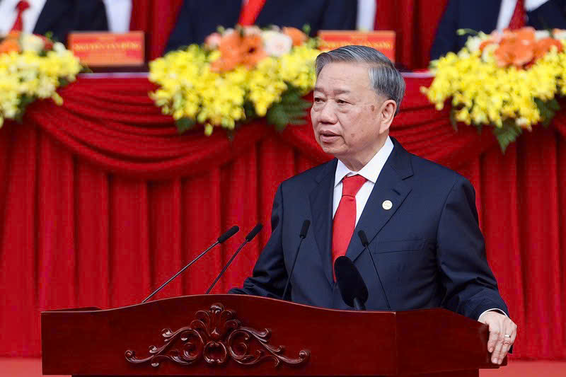 Đồng chí Tô Lâm, Tổng Bí thư Ban Chấp hành Trung ương Đảng Cộng sản Việt Nam dự và trình bày Diễn văn tại Lễ kỷ niệm.