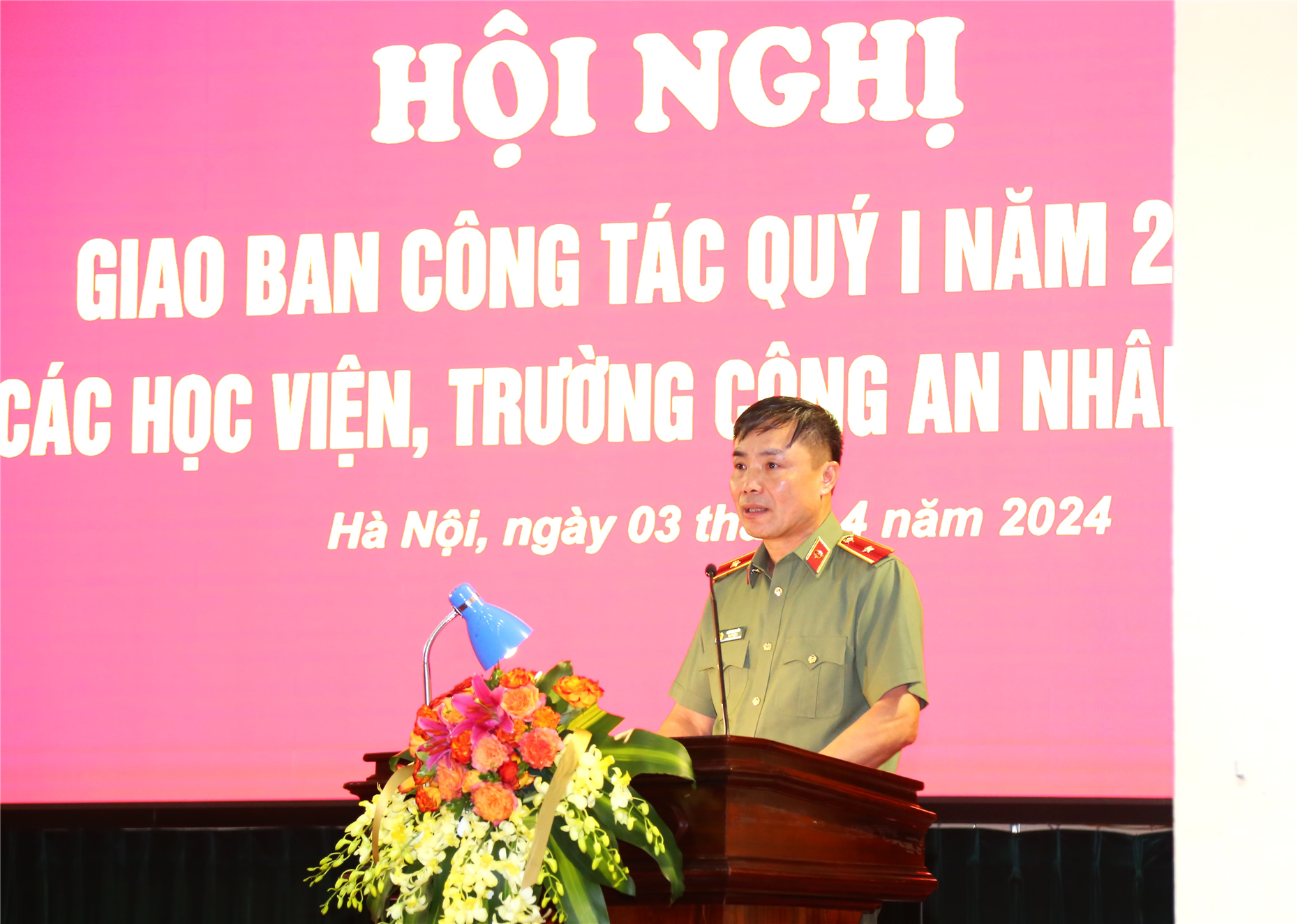 Thiếu tướng, PGS.TS Đỗ Anh Tuấn, Cục trưởng Cục Đào tạo chủ trì Hội nghị.