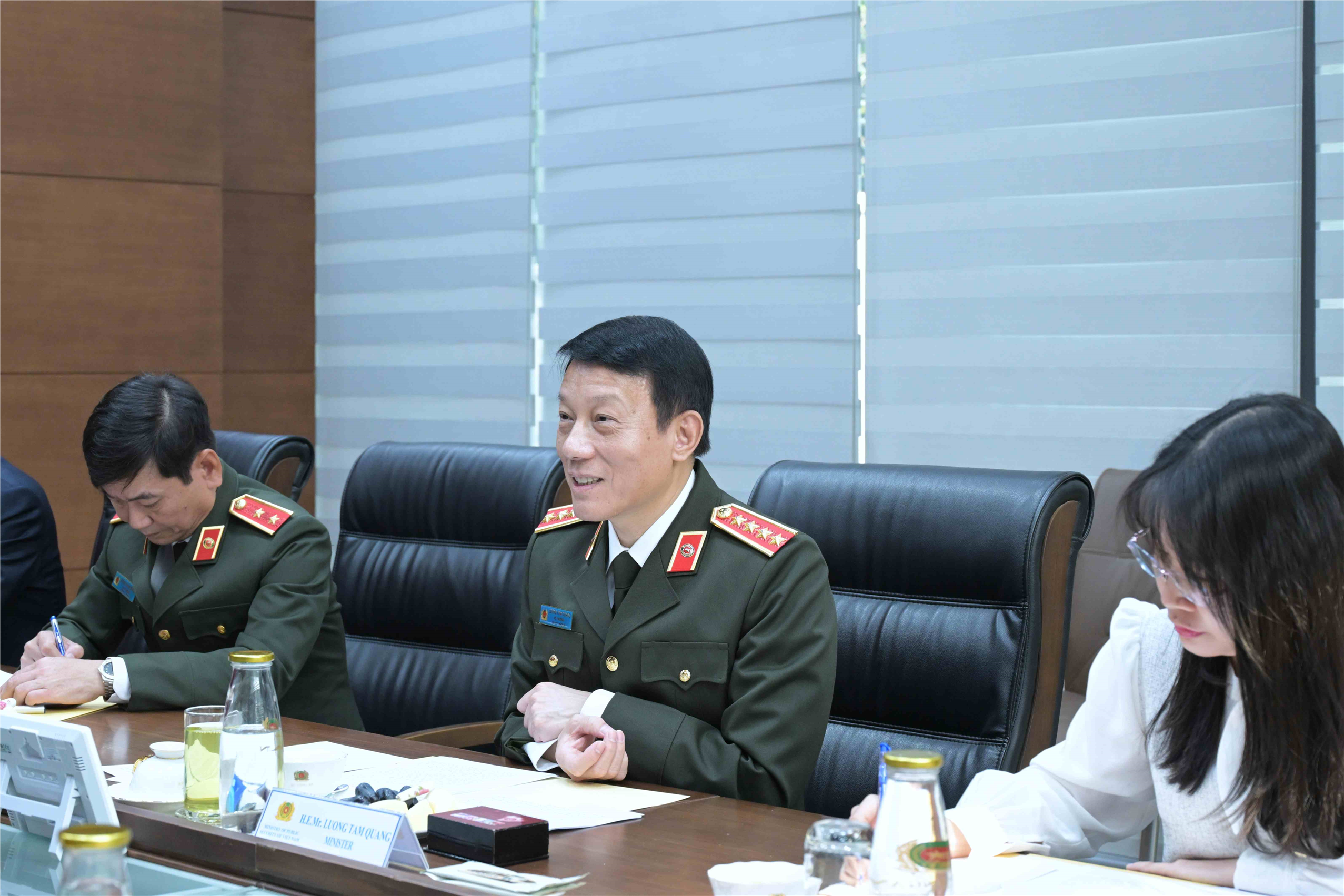Bộ trưởng Lương Tam Quang phát biểu tại buổi tiếp.