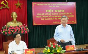 Hội nghị công bố dự thảo báo cáo kết quả kiểm tra tại Ban Thường vụ Tỉnh ủy Bình Định