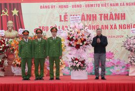 Đại tướng Tô Lâm, Ủy viên Bộ Chính trị, Bộ trưởng Bộ Công an dự lễ khánh thành trụ sở làm việc Công an xã Nghĩa Trụ
