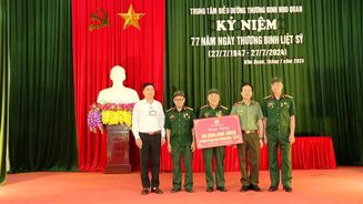 Đoàn Công tác của Bộ Công an thăm, tặng quà tại Trung tâm điều dưỡng thương binh Nho Quan