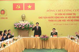 Chủ tịch nước Lương Cường thăm và làm việc với Bộ Công an