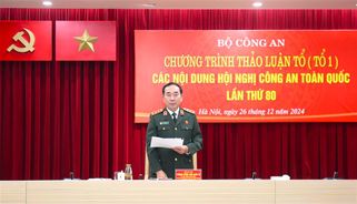 Hội nghị Công an toàn quốc lần thứ 80 tiến hành chương trình làm việc tại tổ
