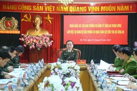 Thứ trưởng Trần Quốc Tỏ khảo sát công tác tổ chức Đại hội điểm tại Đảng bộ Văn phòng Cơ quan Cảnh sát điều tra Bộ Công an