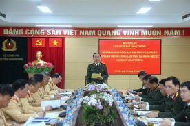 Đoàn khảo sát của Ban Thường vụ Đảng ủy Công an Trung ương làm việc tại Đảng bộ Cục Cảnh sát giao thông