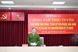 Tiếp tục triển khai quyết liệt cao điểm tấn công, trấn áp tội phạm, bảo đảm trật tự xã hội Tết Nguyên đán Ất Tỵ 2025