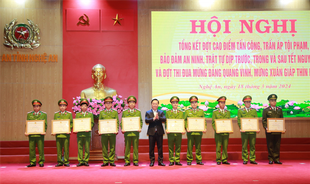 Công an tỉnh Nghệ An tổng kết cao điểm tấn công, trấn áp tội phạm, bảo đảm an ninh, trật tự dịp Tết Nguyên đán 2024