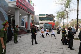 Công an Thái Bình diễn tập phương án xử lý tình huống cướp ngân hàng