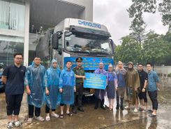 Đoàn Thanh niên Văn phòng Bộ Công an hỗ trợ bà con vùng lũ Thái Nguyên và Yên Bái