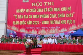 Nam Định tổ chức thành công Hội thi nghiệp vụ chữa cháy và cứu nạn, cứu hộ khu vực II