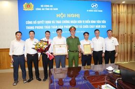 Hà Nam: Trao giấy chứng nhận đơn vị điển hình tiên tiến trong phong trào Toàn dân phòng cháy, chữa cháy năm 2024