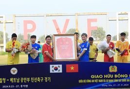 Giao hữu bóng đá giữa Bộ Công an Việt Nam và Cơ quan Cảnh sát quốc gia Hàn Quốc