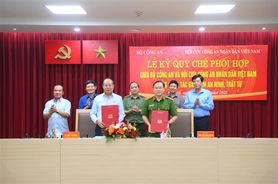Bộ Công an và Hội Cựu Công an nhân dân Việt Nam ký Quy chế phối hợp trong công tác bảo đảm an ninh, trật tự