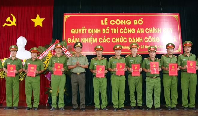 Công an tỉnh An Giang bố trí về xã 100% Công an chính quy