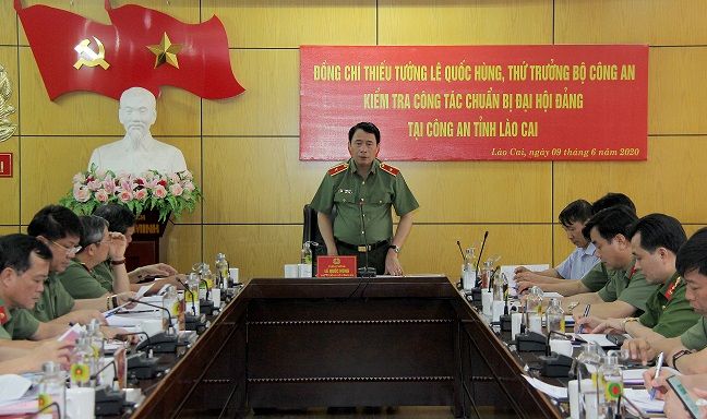 Thứ trưởng Lê Quốc Hùng làm việc với Công an tỉnh Lào Cai